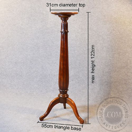 fig 1. Antique Torchere Tripod Plant Lamp Stand English William IV Mahogany c1835