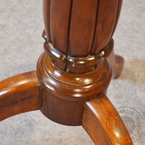 fig 2. Antique Torchere Tripod Plant Lamp Stand English William IV Mahogany c1835