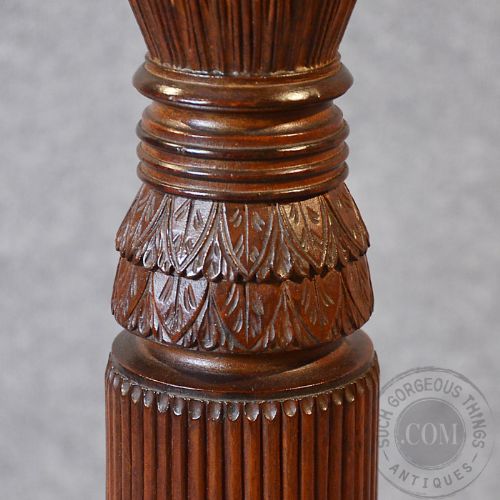 fig 2. Antique Torchere Tripod Plant Lamp Stand English Victorian Mahogany c1860