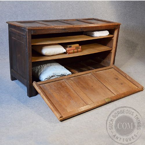 fig 3. Antique Oak Coffer Box Trunk Chest Storage Cabinet English Georgian c1750
