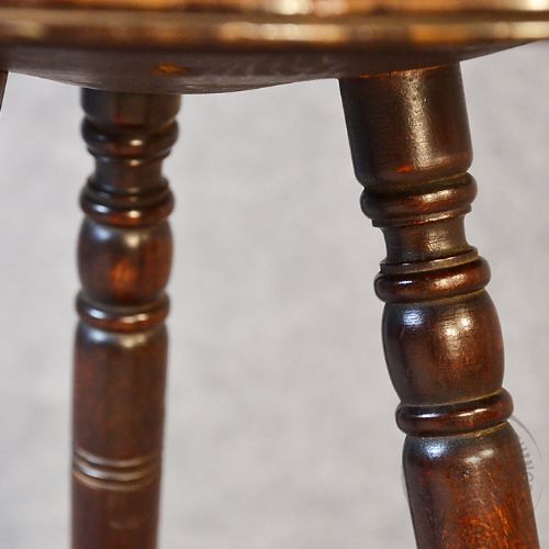 fig 3. Antique Two Tier Mahogany Occasional Side Lamp Cricket Tripod Table c1910
