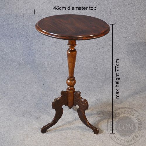 fig 1. Antique Wine Lamp Side Occasional Round Table Fruitwood English Victorian c1800