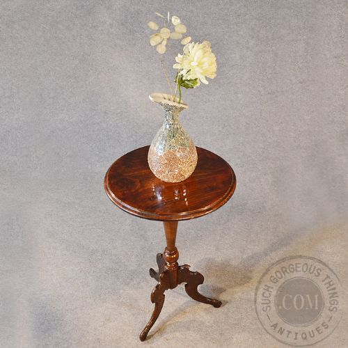 fig 2. Antique Wine Lamp Side Occasional Round Table Fruitwood English Victorian c1800
