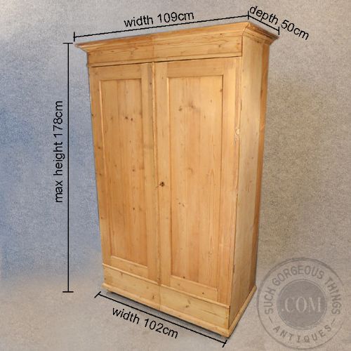 fig 1. Antique Wardrobe Original Quality Victorian Pine Double Door c1890