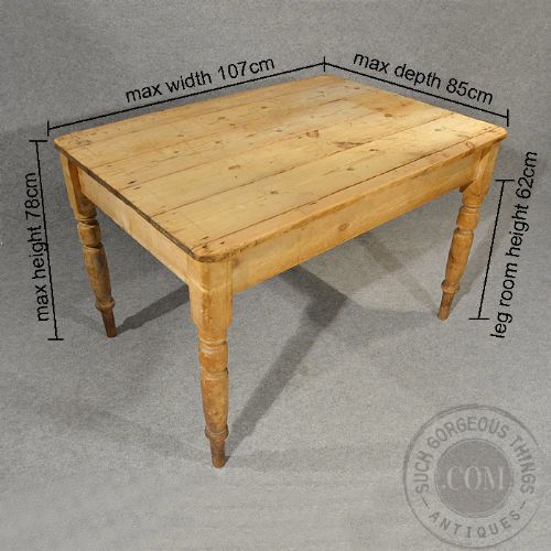 fig 1. Antique Victorian Pine Kitchen Dining Table 4 - 6 Four to Six Seater c1900