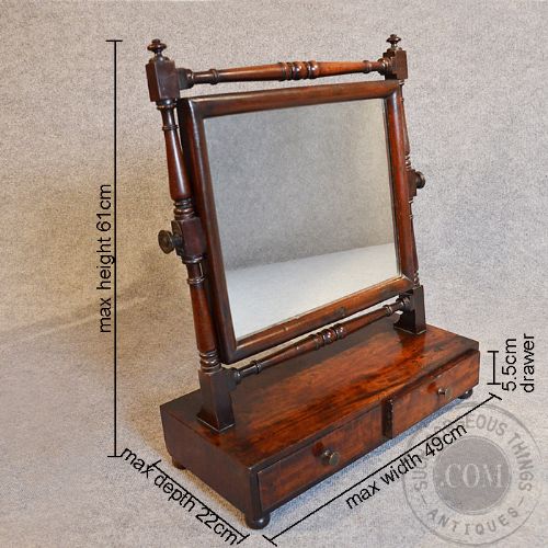 fig 1. Antique Georgian Dressing Vanity Swing Cosmetic Toilet Mirror English c1800