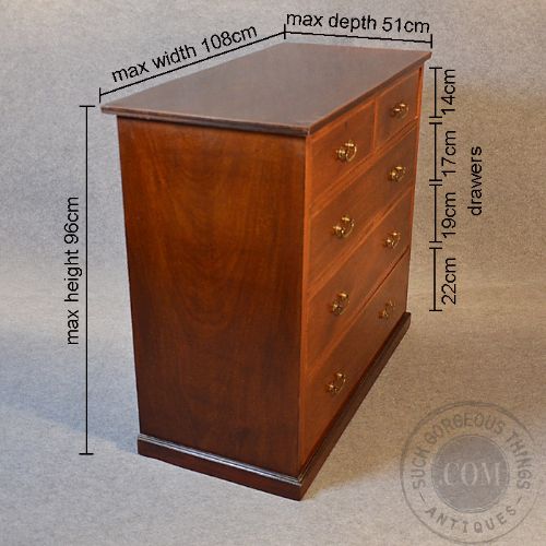 fig 1. Antique Chest Drawers Large English Edwardian Inlaid Mahogany c1910
