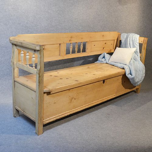 Antique Bench Settle Pew Long Seat West Country Ash & Victorian Pine C1850