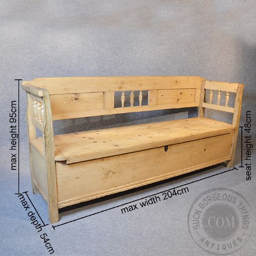 fig 1. Antique Bench Settle Pew Long Seat West Country Ash & Victorian Pine c1850