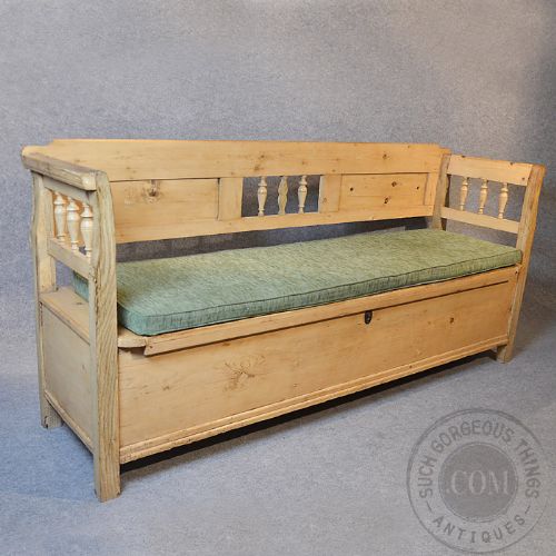 fig 2. Antique Bench Settle Pew Long Seat West Country Ash & Victorian Pine c1850