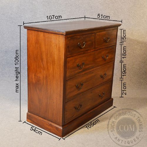 fig 1. Antique Chest Drawers Large English Edwardian Inlaid Mahogany c1910