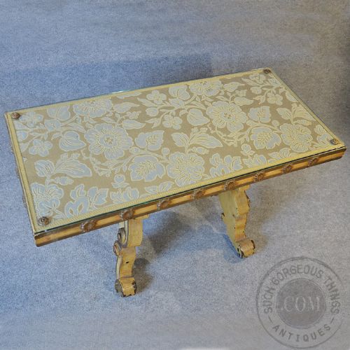 fig 2. Antique Coffee Table Italian Ornate Glass Top Low Sofa Magazine Occasional c1850