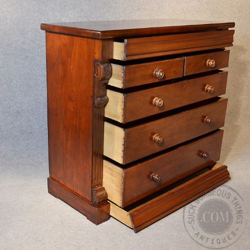 fig 2. Antique Chest Drawers Large Scottish Victorian Mahogany Tallboy Quality c1880