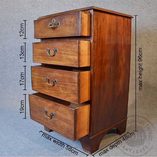 fig 1. Antique Narrow Chest of Drawers English Georgian Mahogany Slim Tallboy c1800