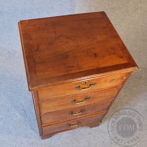 fig 2. Antique Narrow Chest of Drawers English Georgian Mahogany Slim Tallboy c1800