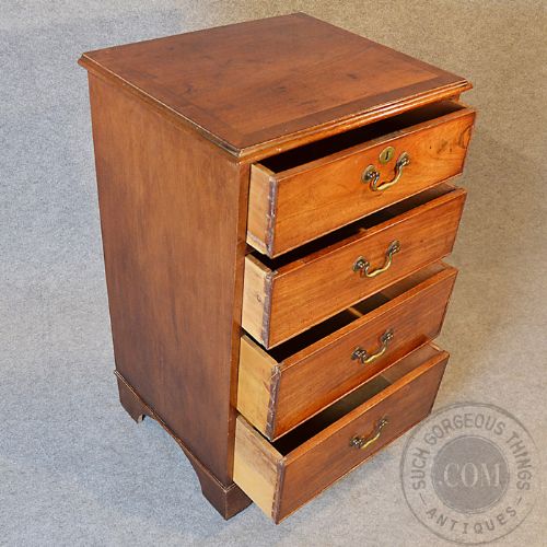 fig 3. Antique Narrow Chest of Drawers English Georgian Mahogany Slim Tallboy c1800
