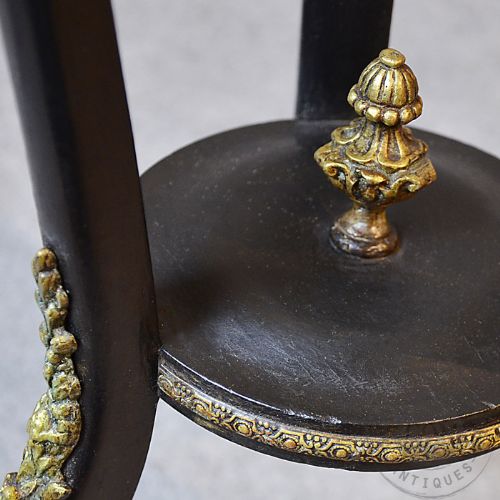 fig 3. Antique French Plant Stand Pot Jardiniere Gilt Metal & Marquetry Inlay c1870