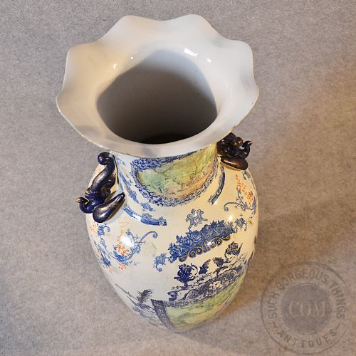 fig 2. Art Deco Antique Vase Large Tall Porcelain China Baluster Urn Planter c1940