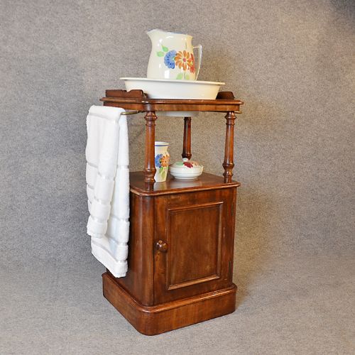 Antique Wash Stand Bed Cabinet English Victorian Four Piece Porcelain Set C1870
