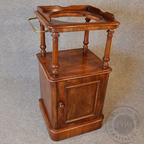 fig 2. Antique Wash Stand Bed Cabinet English Victorian Four Piece Porcelain Set c1870