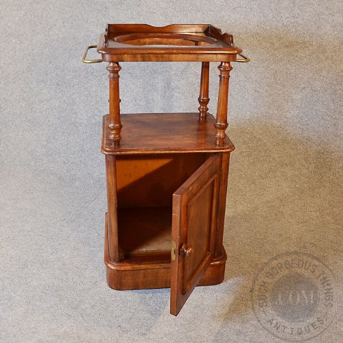 fig 3. Antique Wash Stand Bed Cabinet English Victorian Four Piece Porcelain Set c1870