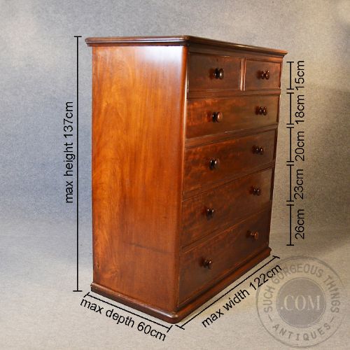 fig 1. Antique Large Chest Drawers Victorian Mahogany Tallboy Excellent Quality c1870