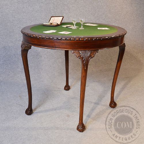 fig 2. Antique Quality Demi Lune Folding Tea Games Sofa Card Table Mahogany c1900