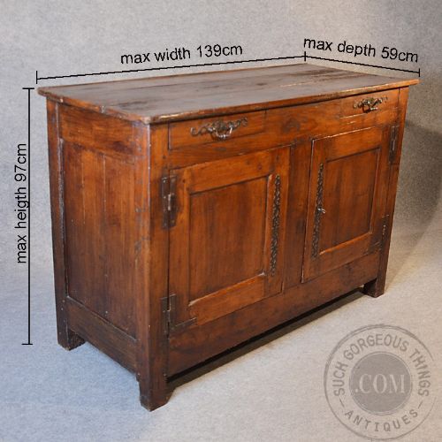 fig 1. Antique French Elm Cabinet Country Dresser Base Cupboard Buffet c1800 Original