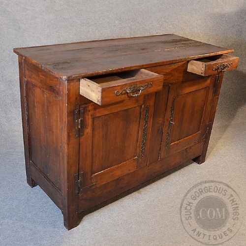 fig 3. Antique French Elm Cabinet Country Dresser Base Cupboard Buffet c1800 Original