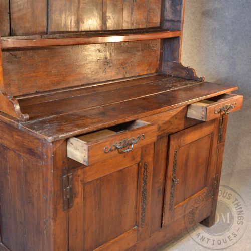 fig 4. Antique French Elm Country Welsh Dresser Display Kitchen Buffet c1800