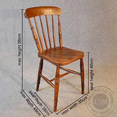 fig 1. Antique Pair Quality Victorian Elm Kitchen Dining Country Windsor Chairs c1890