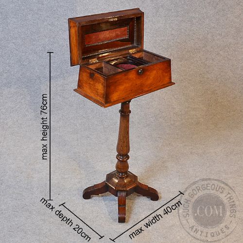 fig 1. Antique Tea Poy Caddy on Rosewood Stand English Regency c1820
