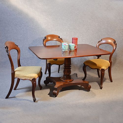 Antique Breakfast Loo Pedestal Tilt Mahogany Dining Table English Library C1835