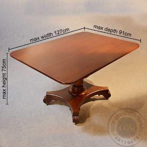fig 1. Antique Breakfast Loo Pedestal Tilt Mahogany Dining Table English Library c1835