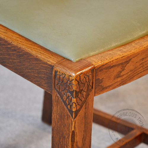 fig 3. Antique Set 4 Four Oak Kitchen or Dining Chairs Edwardian c1910