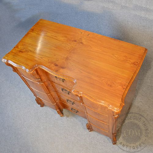 fig 5. Antique Chest of Drawers Large Burr Walnut Serpentine Top Quality Austrian c1900