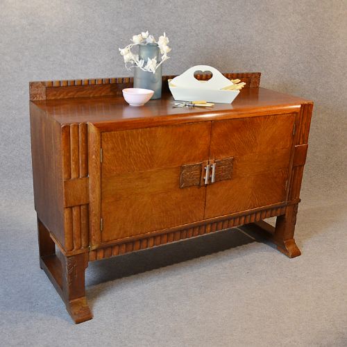 Antique Sideboard Dresser Art Deco Quality Oak Buffet Cabinet C1930