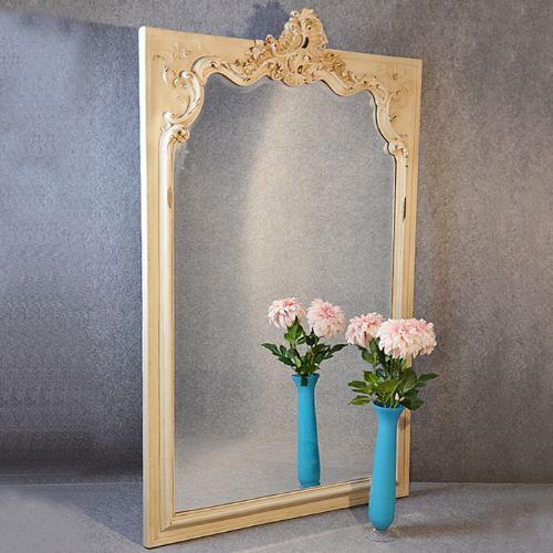 Antique Large Wall or Floor Mirror Overmantle Ornate French Looking Glass C1920