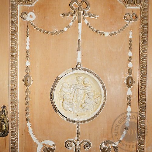 fig 4. Wardrobe Pine French Quality Shabby Chic Vintage Mirrored Double c1880