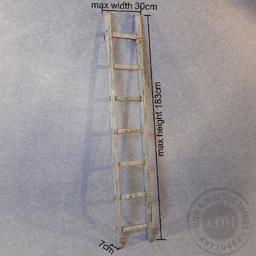 fig 1. Antique Apple Ladder Display Shelf Hanging Rack Vintage Shabby Chic c1900
