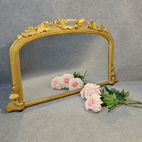 Antique Mirror Overmantle Wall Regency English Ornate Gilt Looking Glass C1830