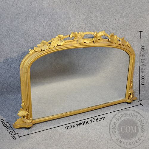 fig 1. Antique Mirror Overmantle Wall Regency English Ornate Gilt Looking Glass c1830