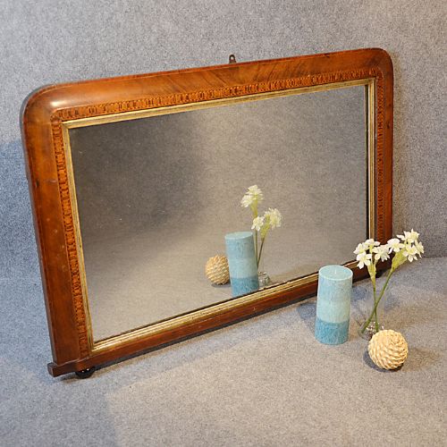 Antique Mirror Overmantle Wall Victorian English Ornate Gilt Looking Glass C1880