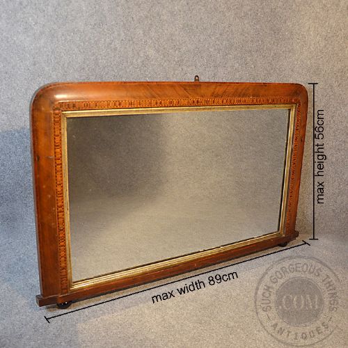 fig 1. Antique Mirror Overmantle Wall Victorian English Ornate Gilt Looking Glass c1880