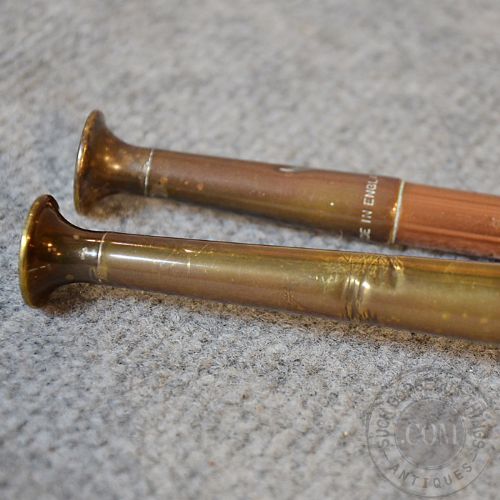 fig 2. Antique Pair Copper Hunting Horns Fox Stag Hounds Hunt Victorian English c1900