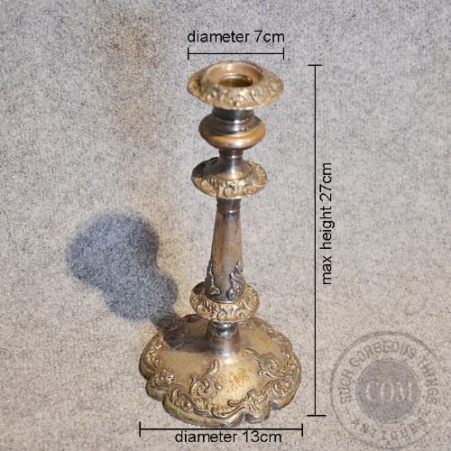 fig 1. Antique Candelabra Edwardian Pair of Silver Plated Ornate Candle Sticks c1910