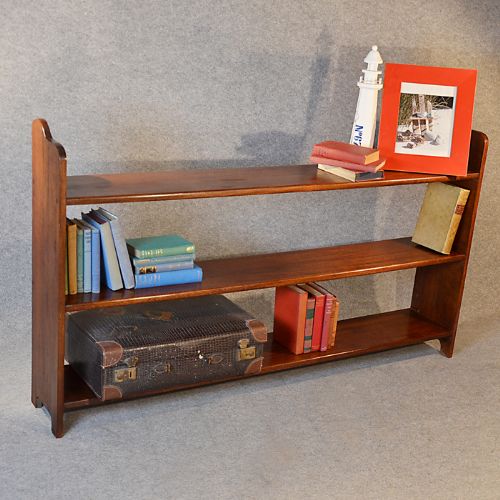 Antique Bookcase Display Shelves Open Library Cabinet Victorian Mahogany C1900