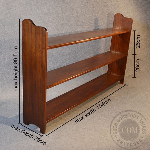 fig 1. Antique Bookcase Display Shelves Open Library Cabinet Victorian Mahogany c1900