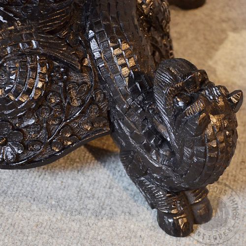 fig 3. Antique Plant Stand Pot Jardiniere Ebonized Carved Gothic Asian Oriental c1880