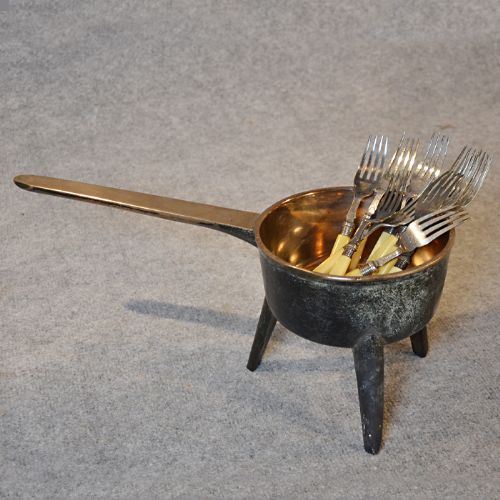 Antique Bronze Posnet Tripod Skillet Porringer Quality Original English C1750